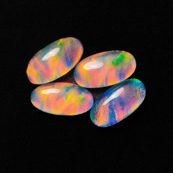 Crystal And Aurora Opal Doublets Cabs Lot