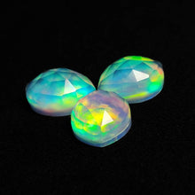 Rose Cut Crystal And Auroro Opal Doublets