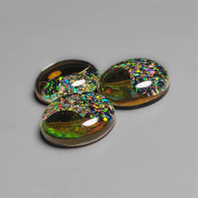 Crushed Opal & Mettalic Inlay Doublets Ying & Yang