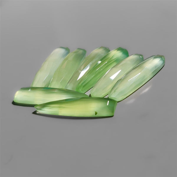 Rose Cut Parrot Green Chalcedony Pairs Lot