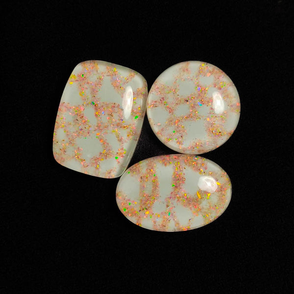 Crushed Opal Mosaic Inlay Doublets Lot