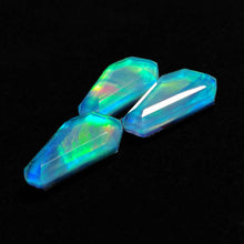 Step Cut Crystal And Aurora Opal Doublets  Coffins Lot