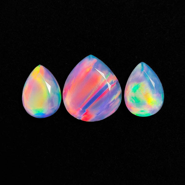 Faceted Crystal And Aurora Opal Doublets Lot