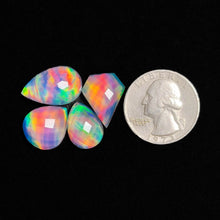 Checker-board Cut Crystal And Aurora Opal Doublets Lot