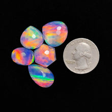 Honeycomb Cut Crystal And Aurora Opal Doublets Lot