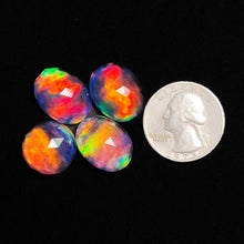 Rose Cut Crystal And Aurora Opal Doublets Lot