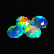 Rose Cut Crystal And Aurora Opal Doublets Lot