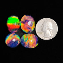 Rose Cut Crystal And Aurora Opal Doublets Lot