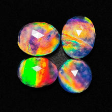 Rose Cut Crystal And Aurora Opal Doublets Lot