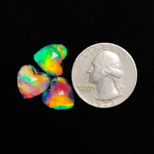 Rose Cut Crystal And Aurora Opal Doublets Hearts Lot