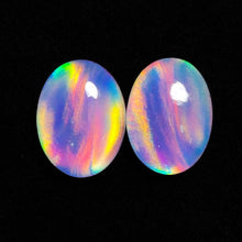 Crystal And Aurora Opal Doublet Pair