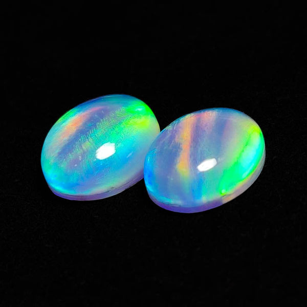 Crystal And Aurora Opal Doublet Pair