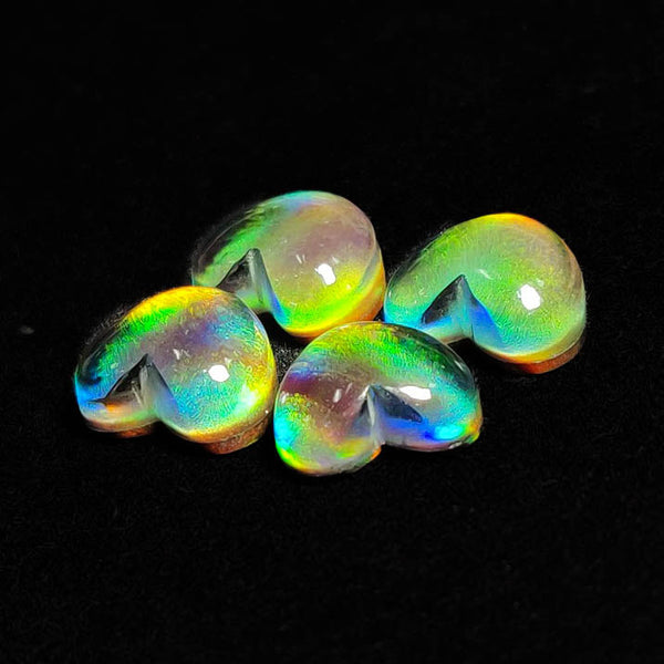 Crystal And Aurora Opal Doublet Hearts Lot