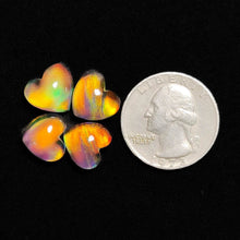 Crystal And Aurora Opal Doublet Hearts Lot