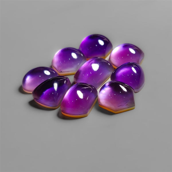 High Dome Amethyst And Mother Of Pearl Doublet Cabochons Lot