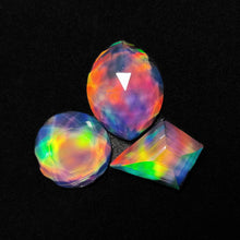 Mix Cut Crystal And Aurora Opal Doublets  Lot