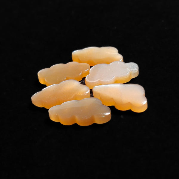 Handcarved High Grade Peach Moonstone Clouds Lot