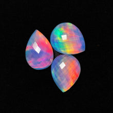 Checker-board Cut Crystal And Aurora Opal Doublets Lot