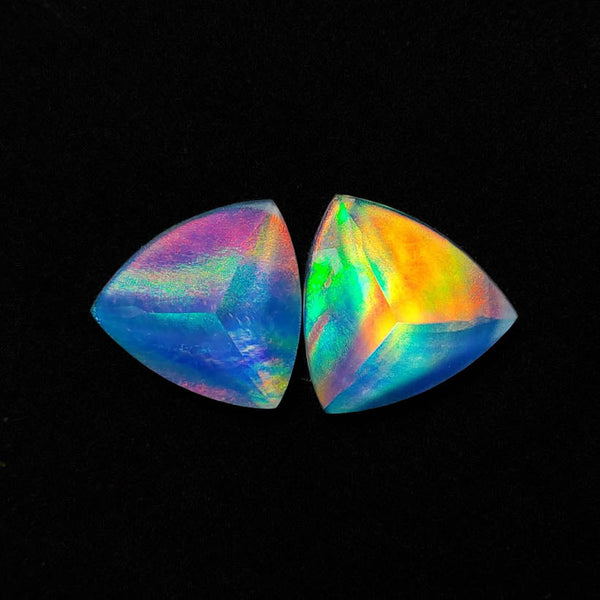 Faceted Crystal And Aurora Opal Doublets Lot