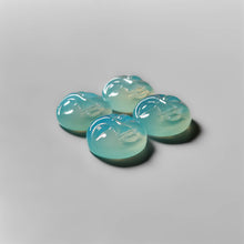 Handcarved Paraiba Chalcedony Moonfaces Lot