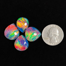  Honeycomb Cut Crystal And Aurora Opal Doublet Lot