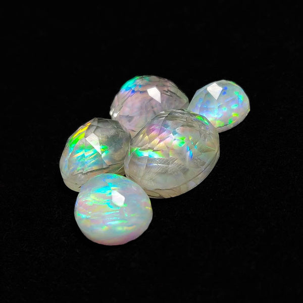 Rose Cut Crystal And Bello Opal Doublets Lot