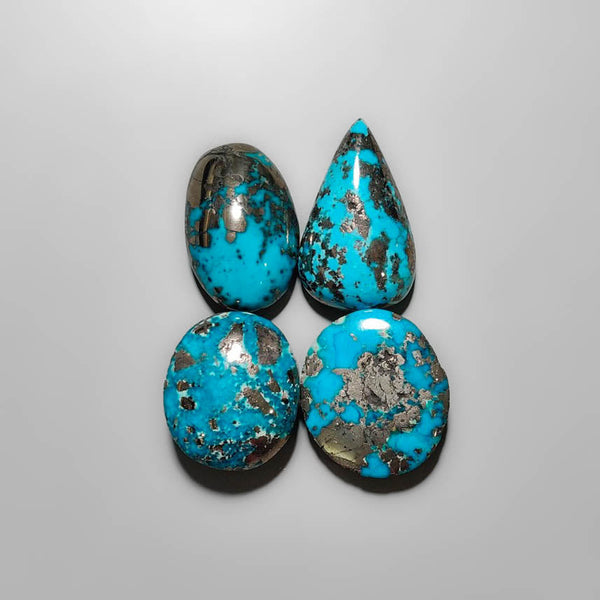 High Dome Persian Turquoise with Pyrite Lot (Not flat back) 2299