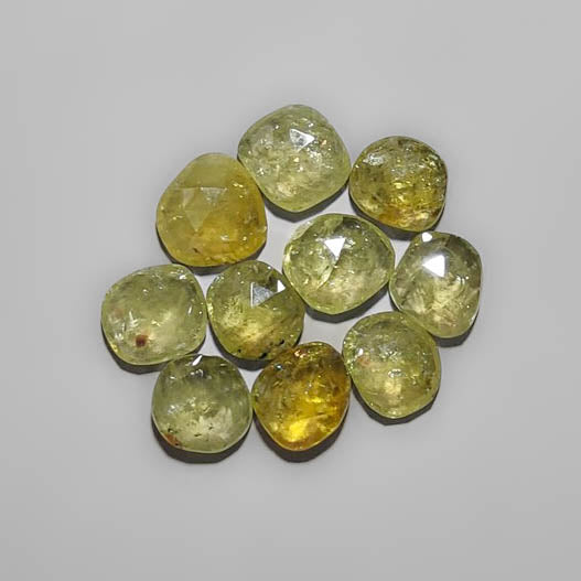 Rare Rose Cut Green Grossular Garnets Lot 2314