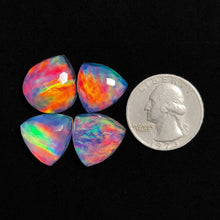  Honeycomb Cut Crystal And Aurora Opal Doublet Lot