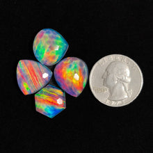  Honeycomb Cut Crystal And Aurora Opal Doublet Lot