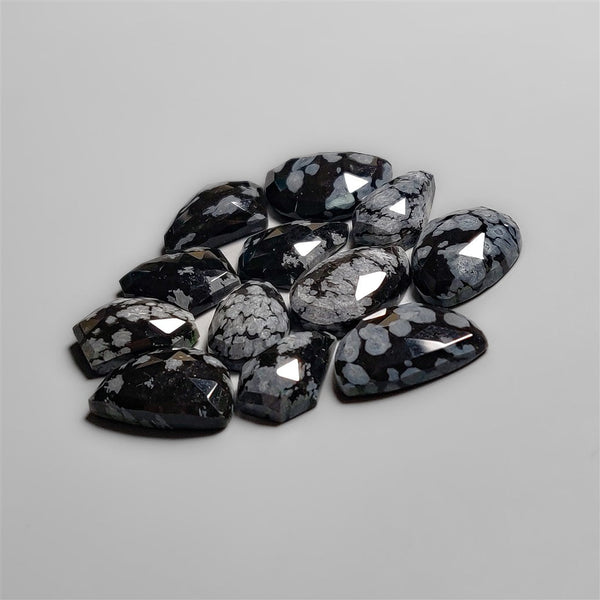 Rose Cut Snowflake Obsidian Lot