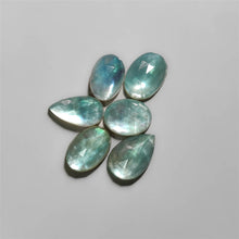 Teal Fluorite & Mother Of Pearl Doublets Lot (Rose Cut)-2558