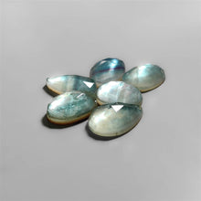 Teal Fluorite & Mother Of Pearl Doublets Lot (Rose Cut)