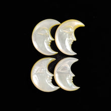 Hancarved Mother Of Pearl Moonface Moonface Crescents Lot-2626