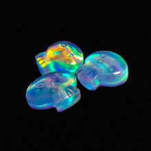 Handcarved Crystal And Aurora Opal Doublet Cute Skulls Lot