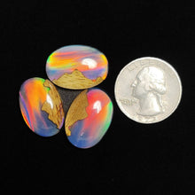 Handcarved Aurora Opal Doublets and Crystal Doublets 