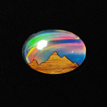 Handcarved Wooden Hill Inlay In Crystal And Aurora Opal Doublets Lot