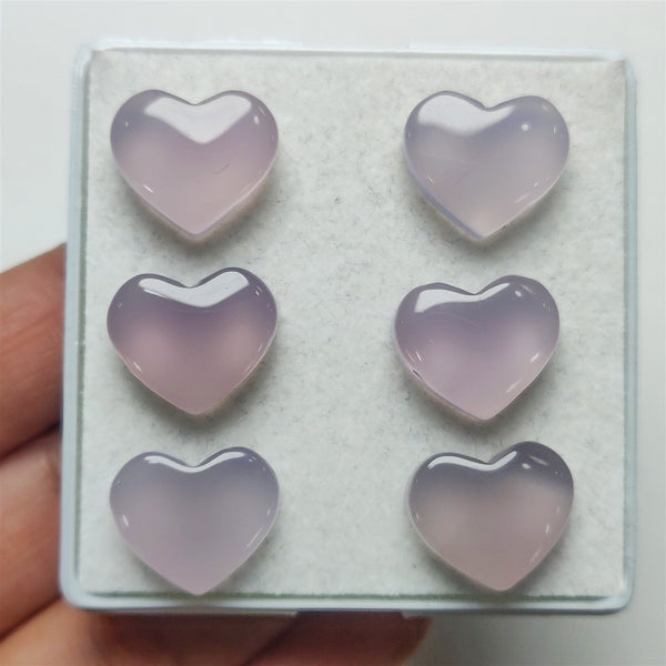 Lavender Chalcedony Hearts Cabs Lot