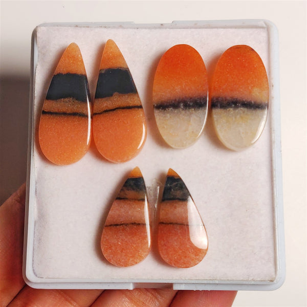 Orange Aventurine Pairs Lot