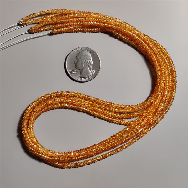 Mandarin Spessartite Garnet Beads Line 3mm