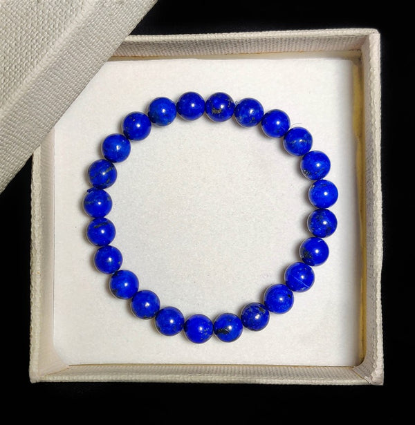 Lapis Lazuli Beads Bracelet With Pyrite Inclusion 8mm