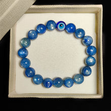 Blue Kyanite With Evil Eye Beads Bracelet  10mm