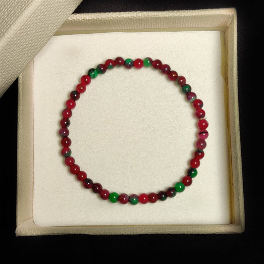 Ruby Zoisite Beads Bracelet 4mm