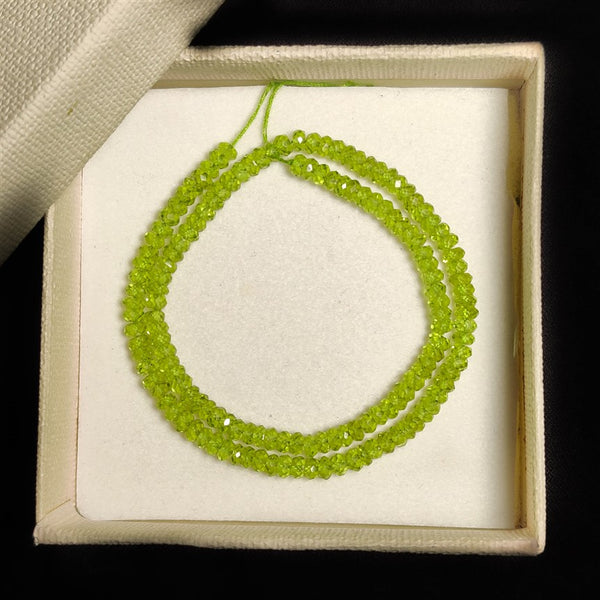 Faceted Peridot Beads Line 4mm