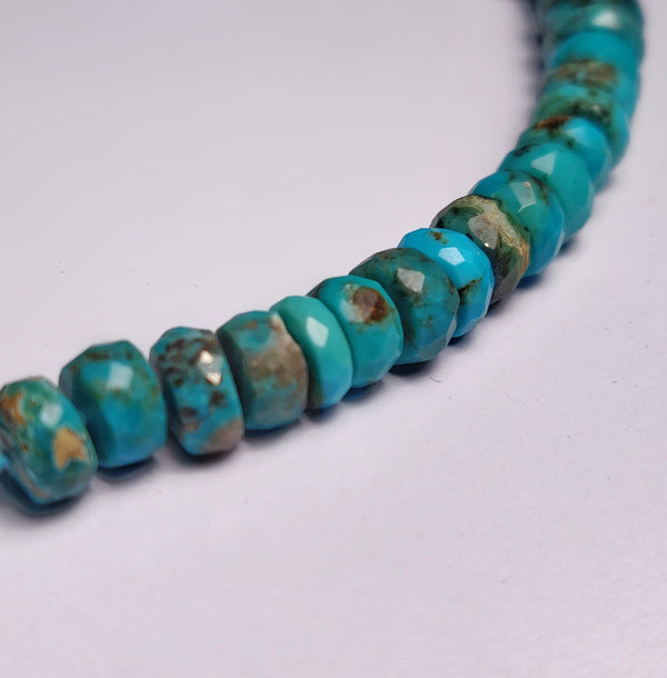 Faceted Arizona Turquoise Beads Line 5-8mm