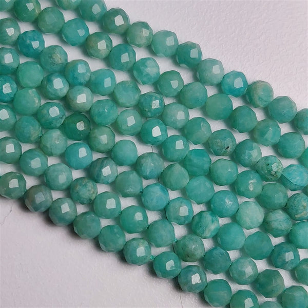 Faceted Peruvian Amazonite Beads Line 3mm