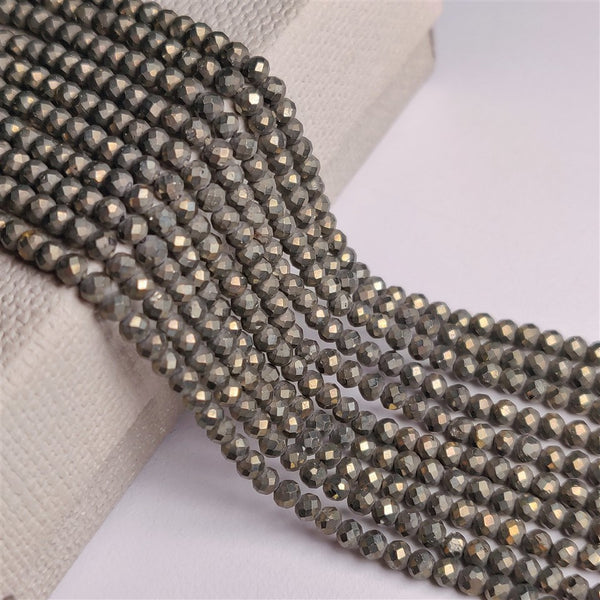 Faceted Pyrite Beads Line 2mm