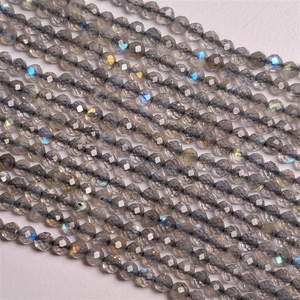 Faceted Labradorite Beads Line 2mm