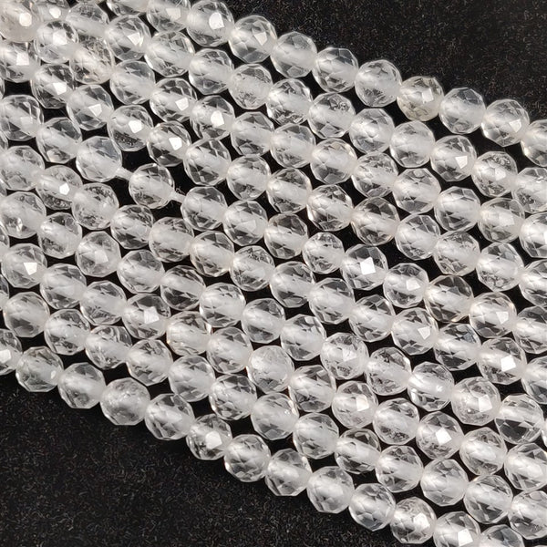 Faceted Himalayan Quartz Beads Line 3mm