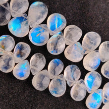 Faceted Rainbow Moonstone Tear Drop beads Line 5-10mm